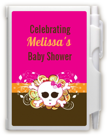 Rock Star Baby Girl Skull - Baby Shower Personalized Notebook Favor