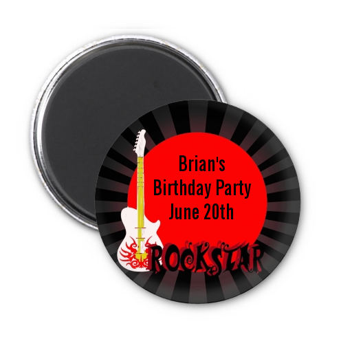  Rock Star Guitar Blue - Personalized Birthday Party Magnet Favors Blue