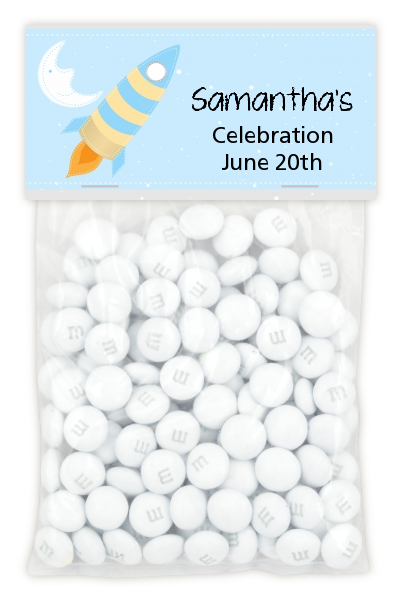 Rocket Ship - Custom Baby Shower Treat Bag Topper