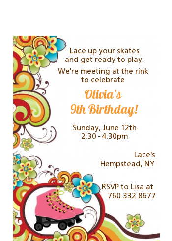 Roller Skating - Birthday Party Petite Invitations