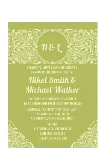 Sage Green - Bridal Shower Petite Invitations