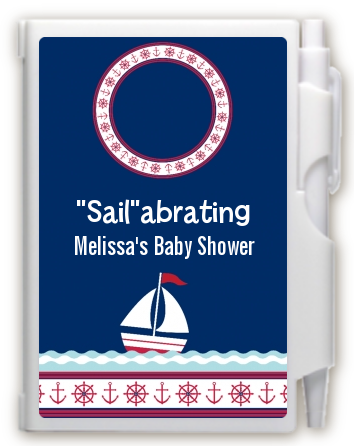Sailboat Blue - Baby Shower Personalized Notebook Favor