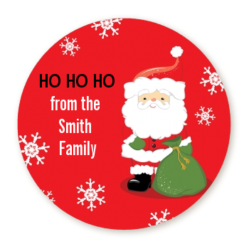  Santa Claus - Round Personalized Christmas Sticker Labels 