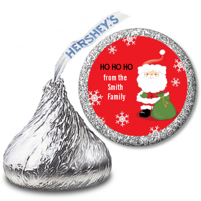 Santa Claus - Hershey Kiss Christmas Sticker Labels