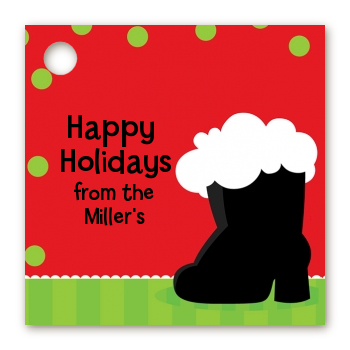 Santa's Boot - Personalized Christmas Card Stock Favor Tags