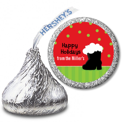 Santa's Boot - Hershey Kiss Christmas Sticker Labels