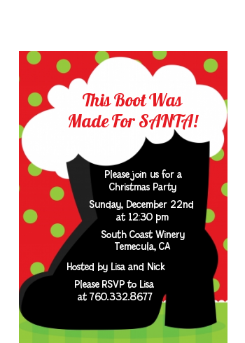Santa's Boot - Christmas Petite Invitations