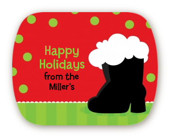 Santa's Boot - Personalized Christmas Rounded Corner Stickers