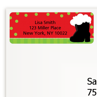 Santa's Boot - Christmas Return Address Labels