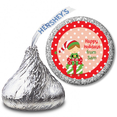 Santa's Little Elf - Hershey Kiss Christmas Sticker Labels