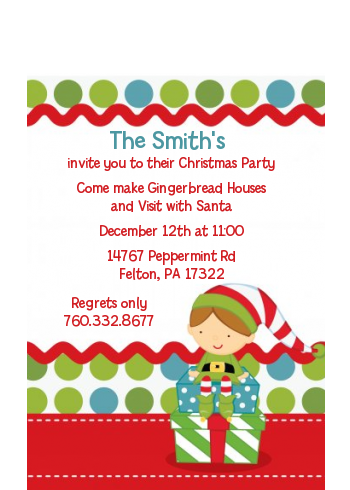 Santa's Little Elf - Christmas Petite Invitations