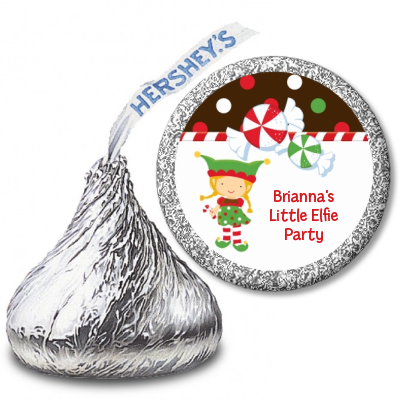 Santa's Little Elfie - Hershey Kiss Christmas Sticker Labels