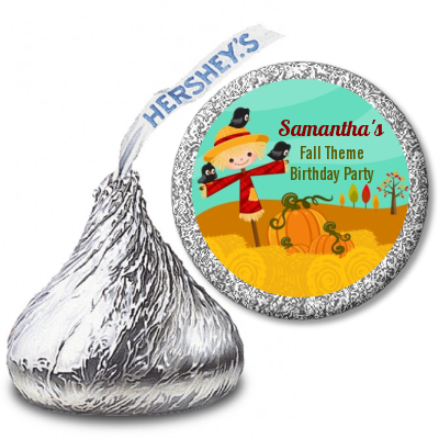 Scarecrow - Hershey Kiss Birthday Party Sticker Labels