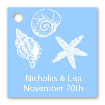 Sea Shells - Personalized Bridal Shower Card Stock Favor Tags