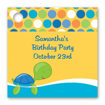 Sea Turtle Boy - Personalized Birthday Party Card Stock Favor Tags