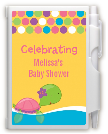 Sea Turtle Girl - Baby Shower Personalized Notebook Favor