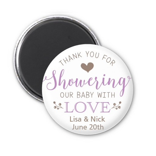  Showering With Love - Personalized Baby Shower Magnet Favors Blue