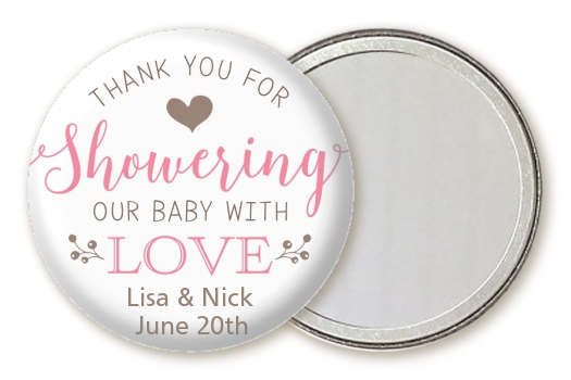  Showering With Love - Personalized Baby Shower Pocket Mirror Favors Blue