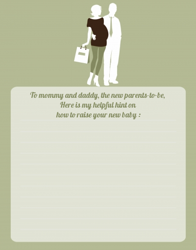 Silhouette Couple | It's a Baby Neutral - Baby Shower Notes of Advice