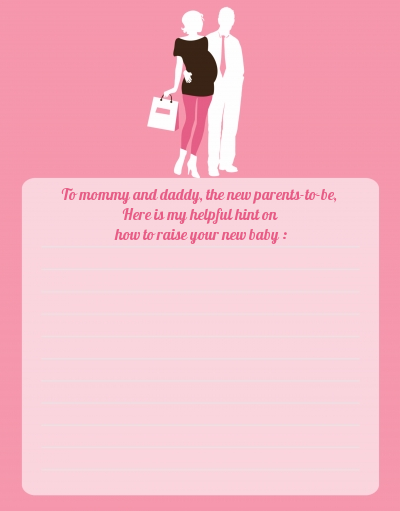 Silhouette Couple | It's a Girl - Baby Shower Notes of Advice