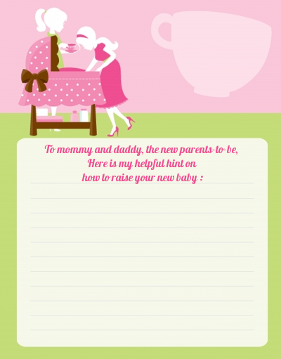 Sip and See It's a Girl - Baby Shower Notes of Advice