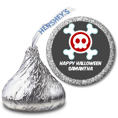 Skull - Hershey Kiss Halloween Sticker Labels