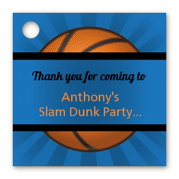 Slam Dunk - Personalized Birthday Party Card Stock Favor Tags