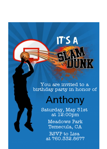 Slam Dunk - Birthday Party Petite Invitations
