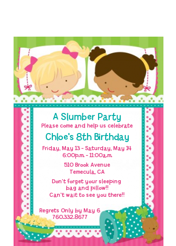 Slumber Party with Friends - Birthday Party Petite Invitations