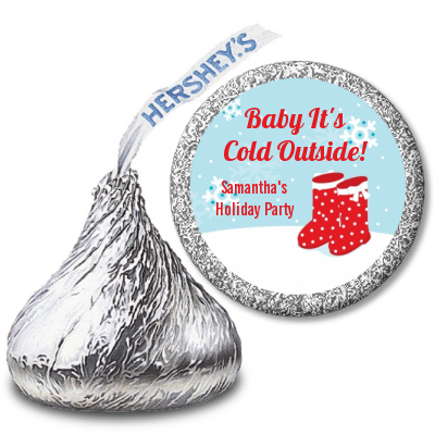 Snow Boots - Hershey Kiss Christmas Sticker Labels