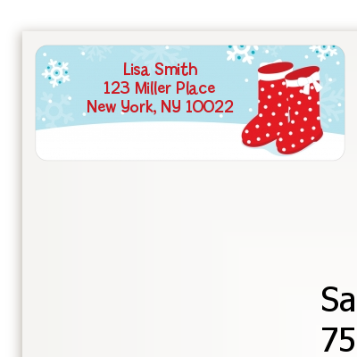 Snow Boots - Christmas Return Address Labels