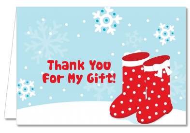 Snow Boots - Christmas Thank You Cards