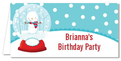 Snow Globe Winter Wonderland - Personalized Birthday Party Place Cards