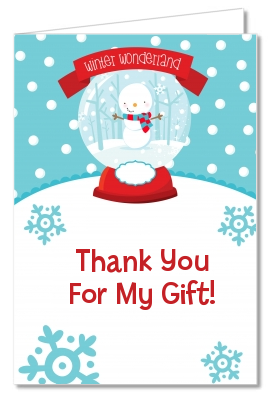 Snow Globe Winter Wonderland - Birthday Party Thank You Cards