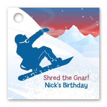 Snowboard - Personalized Birthday Party Card Stock Favor Tags