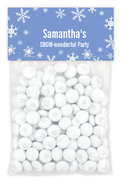 Snowflakes - Custom Birthday Party Treat Bag Topper