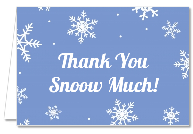 Snowflakes - Birthday Party Thank You Cards