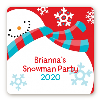 Snowman Fun - Square Personalized Christmas Sticker Labels