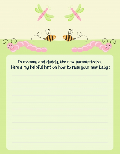 Snug As a Bug - Baby Shower Notes of Advice