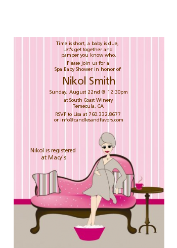 Spa Mom Pink - Baby Shower Petite Invitations