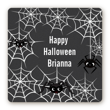 Spider Webs - Square Personalized Halloween Sticker Labels