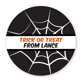  Spiders Web - Round Personalized Halloween Sticker Labels 