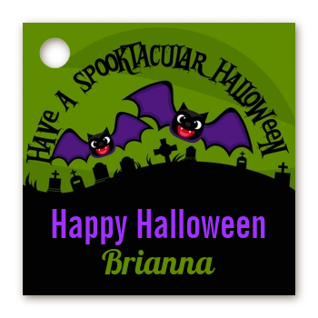Spooky Bats - Personalized Halloween Card Stock Favor Tags