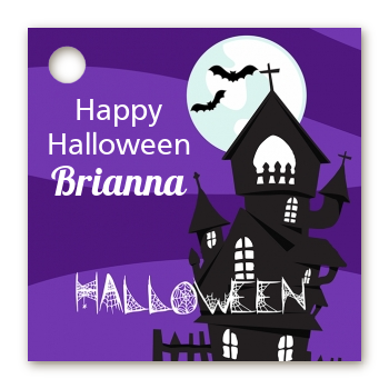 Spooky Haunted House - Personalized Halloween Card Stock Favor Tags