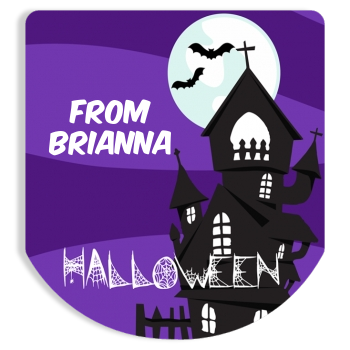 Spooky Haunted House - Personalized Hand Sanitizer Sticker Labels