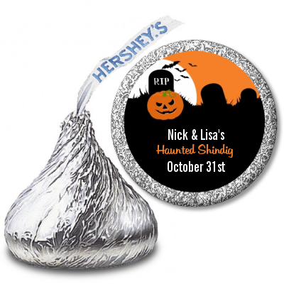 Spooky Pumpkin - Hershey Kiss Halloween Sticker Labels