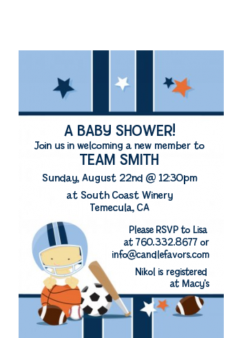 Sports Baby Asian - Baby Shower Petite Invitations