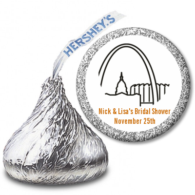 St. Louis Skyline - Hershey Kiss Bridal Shower Sticker Labels