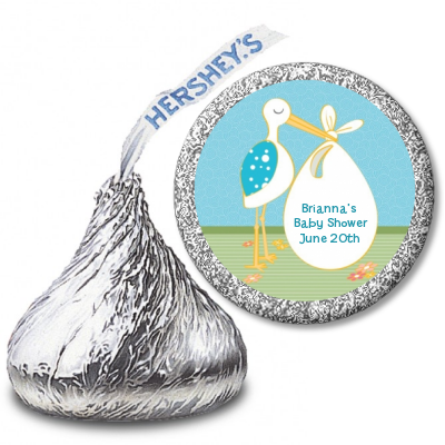 Stork It's a Boy - Hershey Kiss Baby Shower Sticker Labels