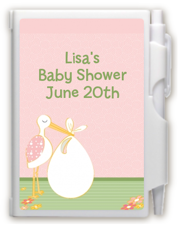 Stork It's a Girl - Baby Shower Personalized Notebook Favor